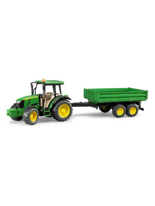 John Deere 5115 M with tipping trailer