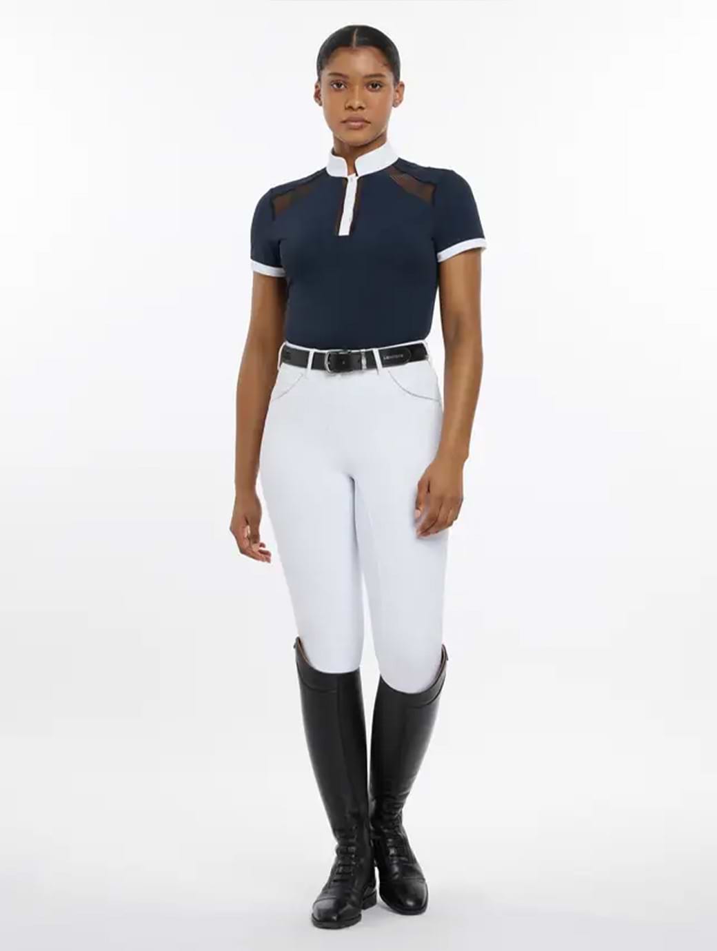 LeMieux Camille Short Sleeve Show Shirt Navy