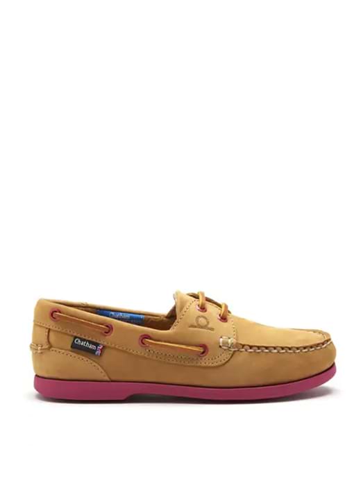 Chatham Women s Pippa II G2 Leather Boat Shoes Tan Pink Griggs Equestrian