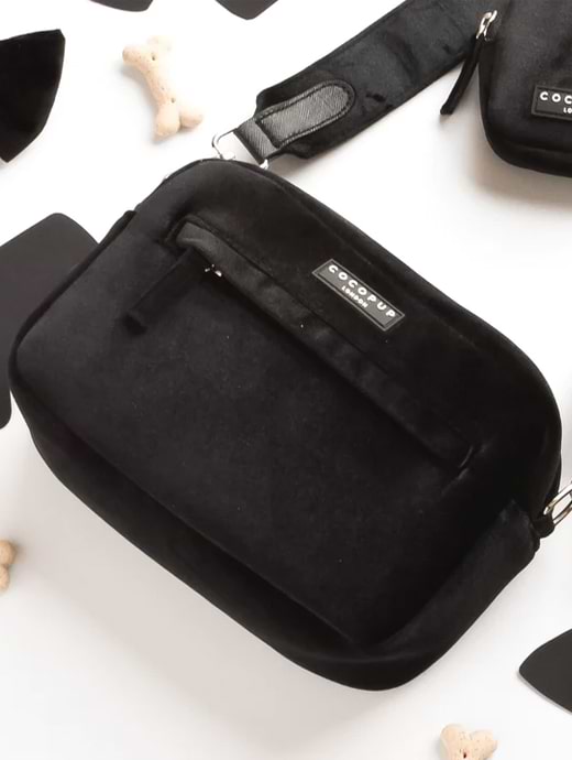 Cocopup London Dog Walking Bag Luxe Noir Velvet