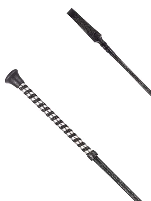 Country Direct Lurex Braided Riding Whip Black