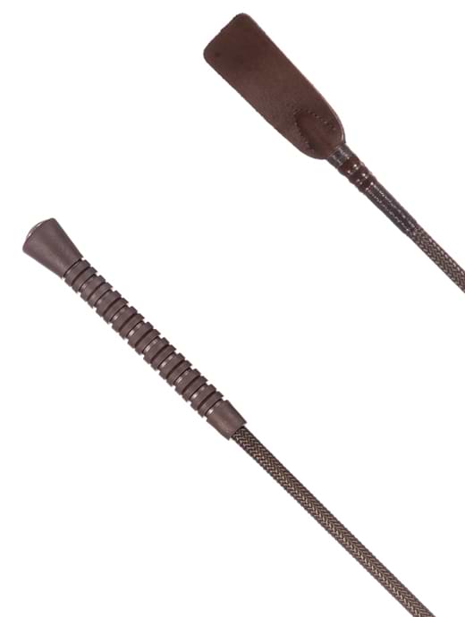 Country Direct Rubber Handle Riding Whip Brown