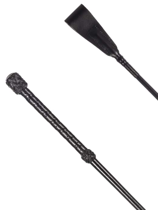 Country Direct Soft Grip Premium Leather Riding Whip Black