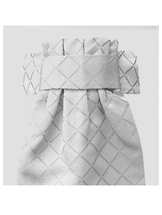Equetech Diamond Jacquard Deluxe Ready-Tied Stock White/Silver