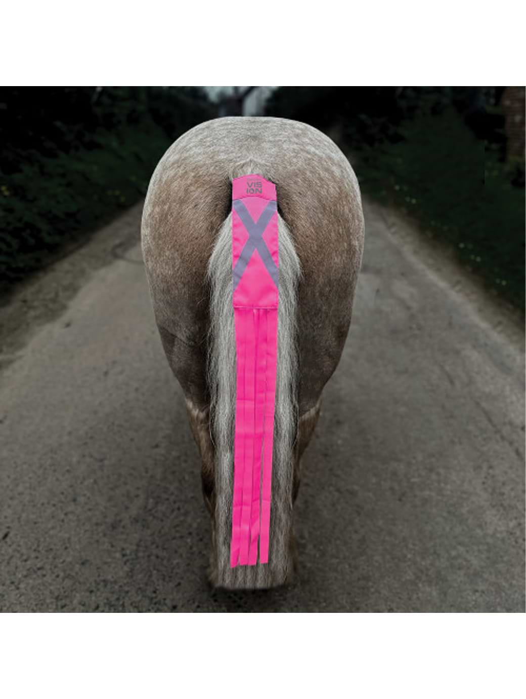 Equetech Hi-Vis Vision Tail Tassels Flo Pink