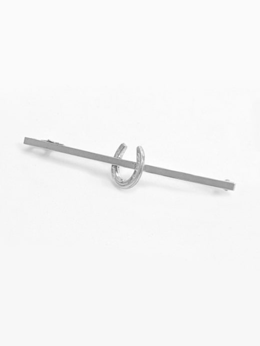 Equetech Horseshoe Stock Pin Silver
