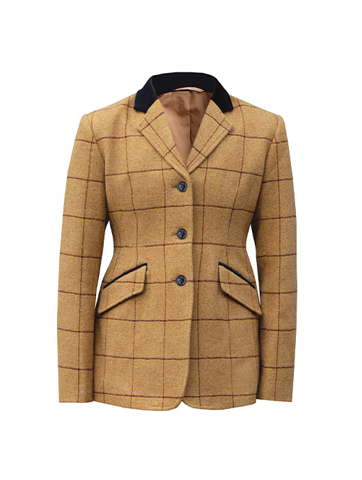 Equetech Junior Wheatley Deluxe Tweed Riding Jacket Biscuit Brown