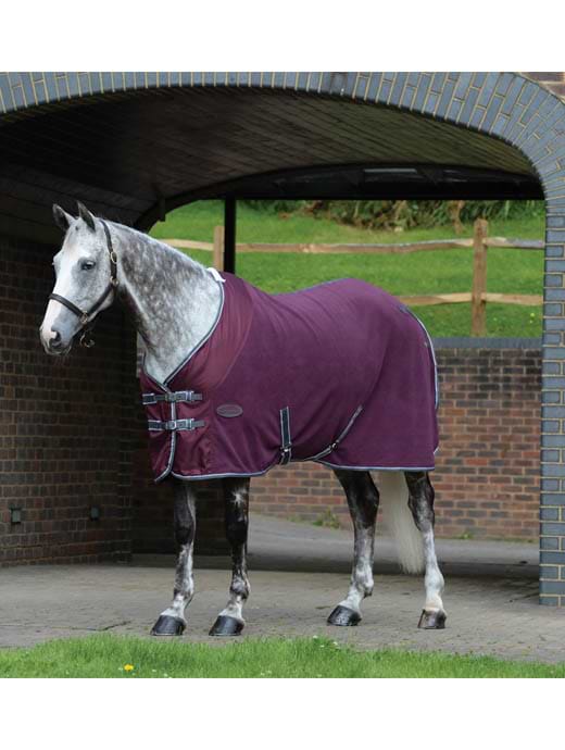 Weatherbeeta Fleece Cooler Standard Maroon/Grey/White 