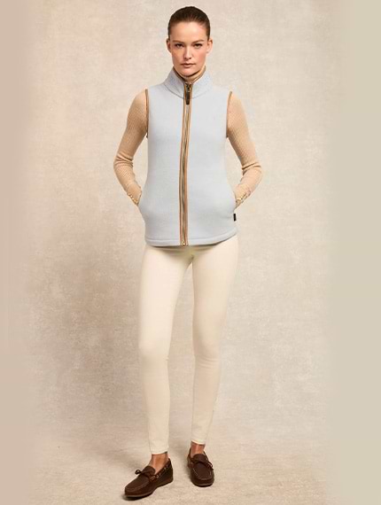 Holland Cooper Country Fleece Gilet Pale Blue