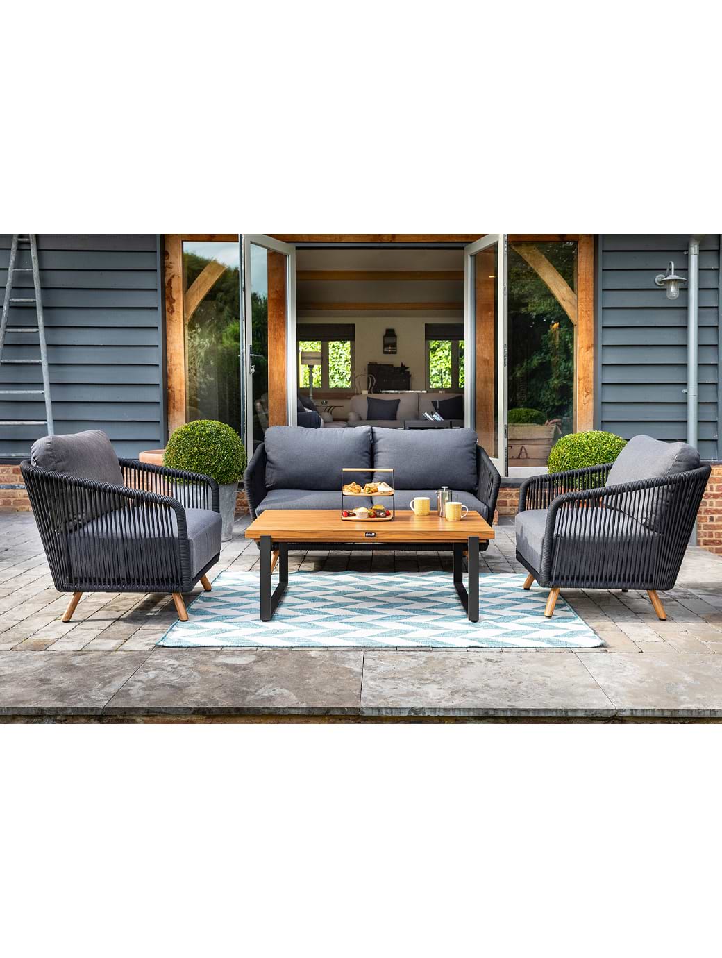 Hartman Eden 2 Seat Lounge Set Carbon/Noir/Acacia