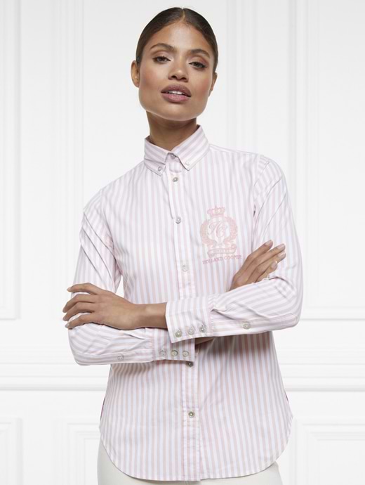 Holland Cooper Classic Button Down Shirt Pink Stripe