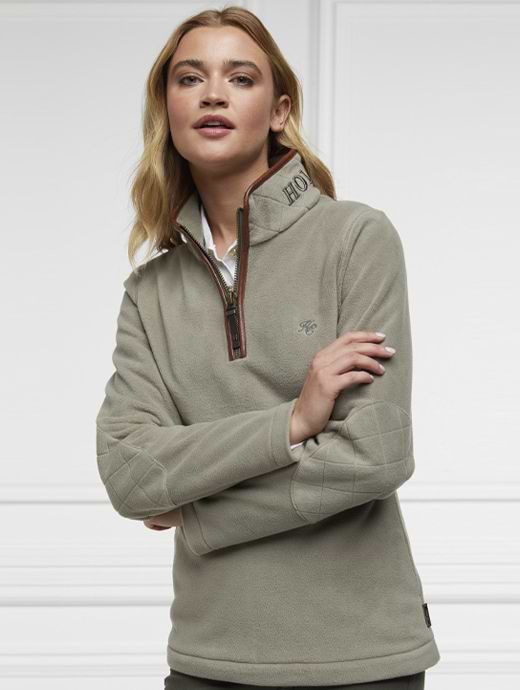 Holland Cooper Country Fleece Half Zip Sage