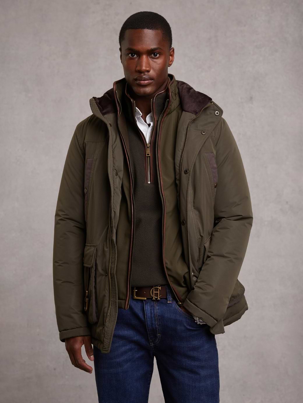 Holland Cooper Men's Stamford Field Coat Khaki