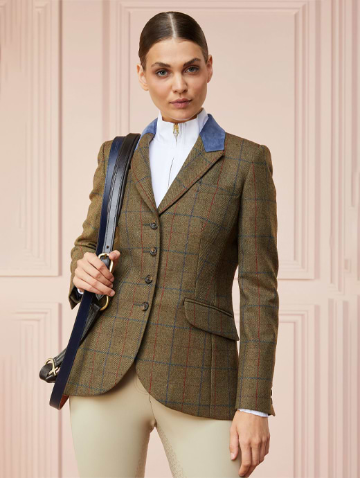 Holland Cooper Tweed Riding Jacket Glen Green Griggs Equestrian