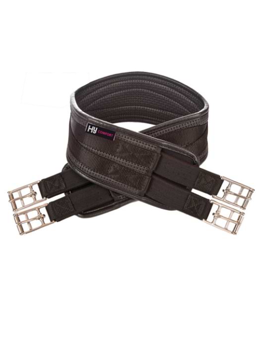 Hy Comfort Waffle Elasticated Girth Black