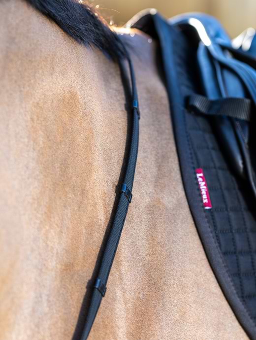 LeMieux Rubber Grip Continental Reins Black/Silver