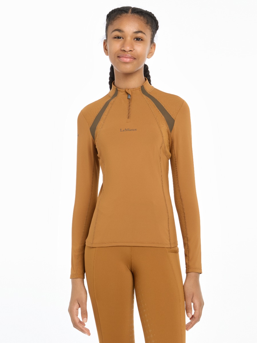 LeMieux Young Rider Mia Mesh Base Layer Ginger 