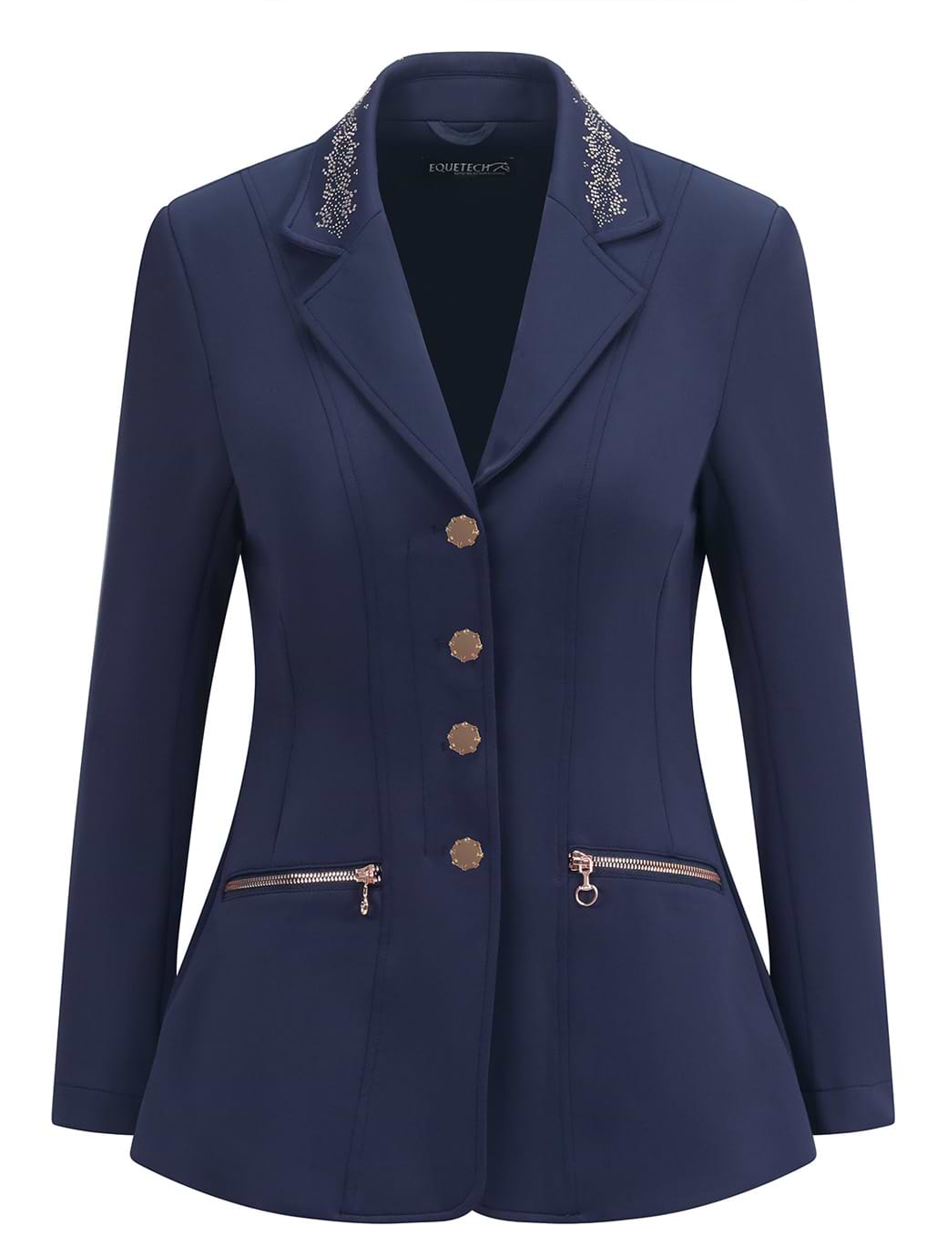 Equetech Crystal Showerproof Competition Jacket Navy/Rose