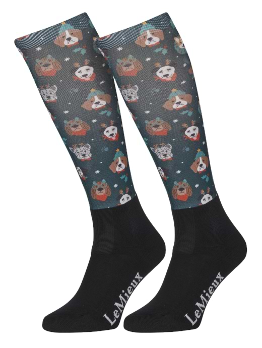 LeMieux Footsie Socks Xmas Dogs Junior