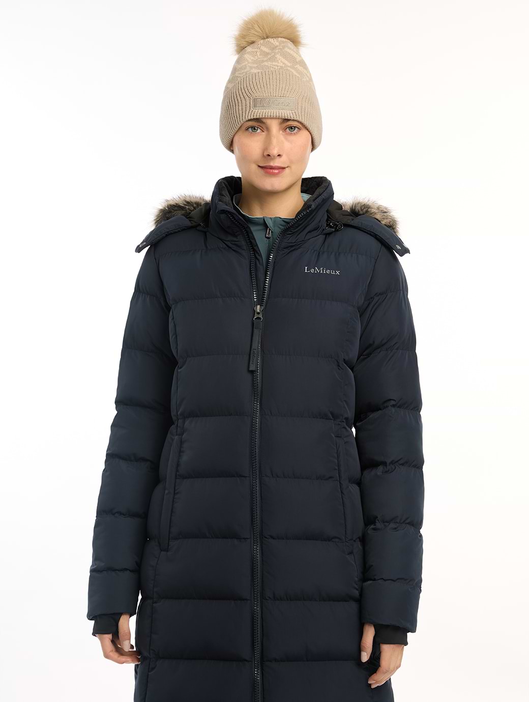 Chatham longline padded jacket with removable hood clearance