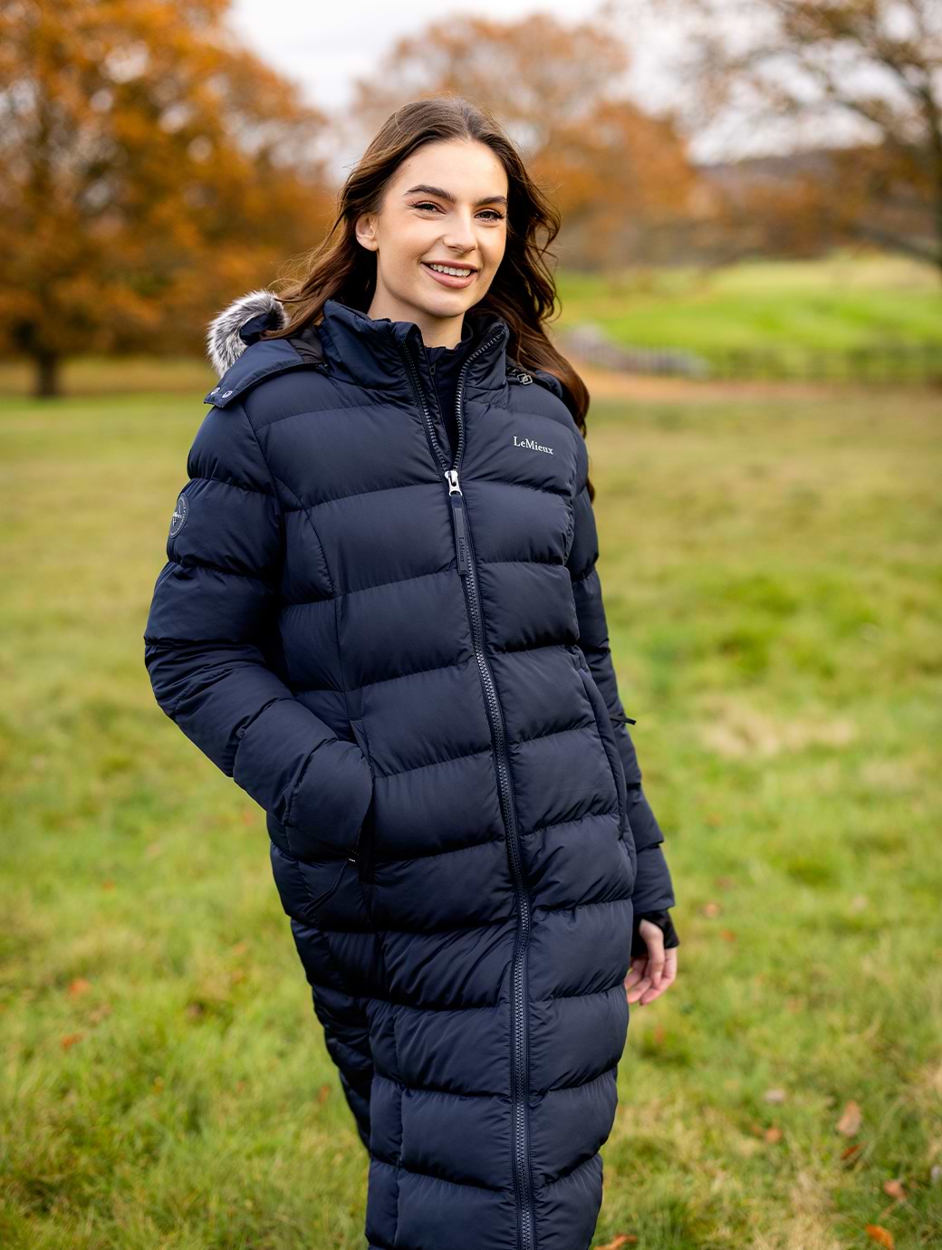 LeMieux Harper Longline Puffer Coat Navy Griggs Equestrian