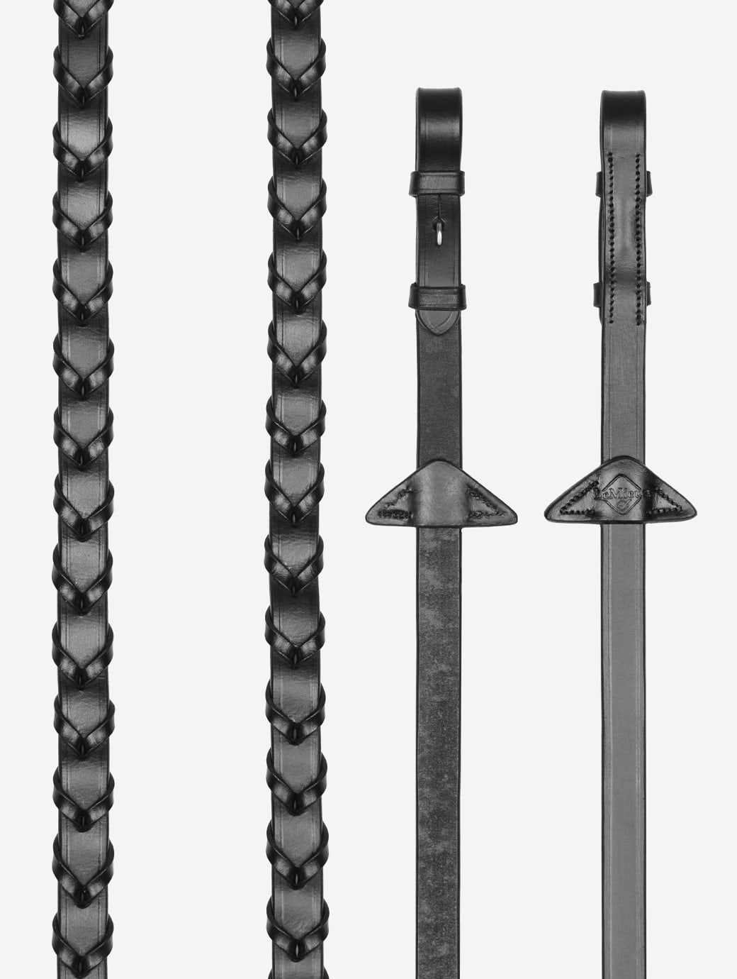 LeMieux Leather Laced Reins Black/Silver