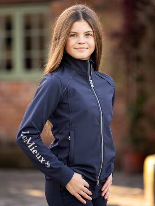 Navy shell jacket top