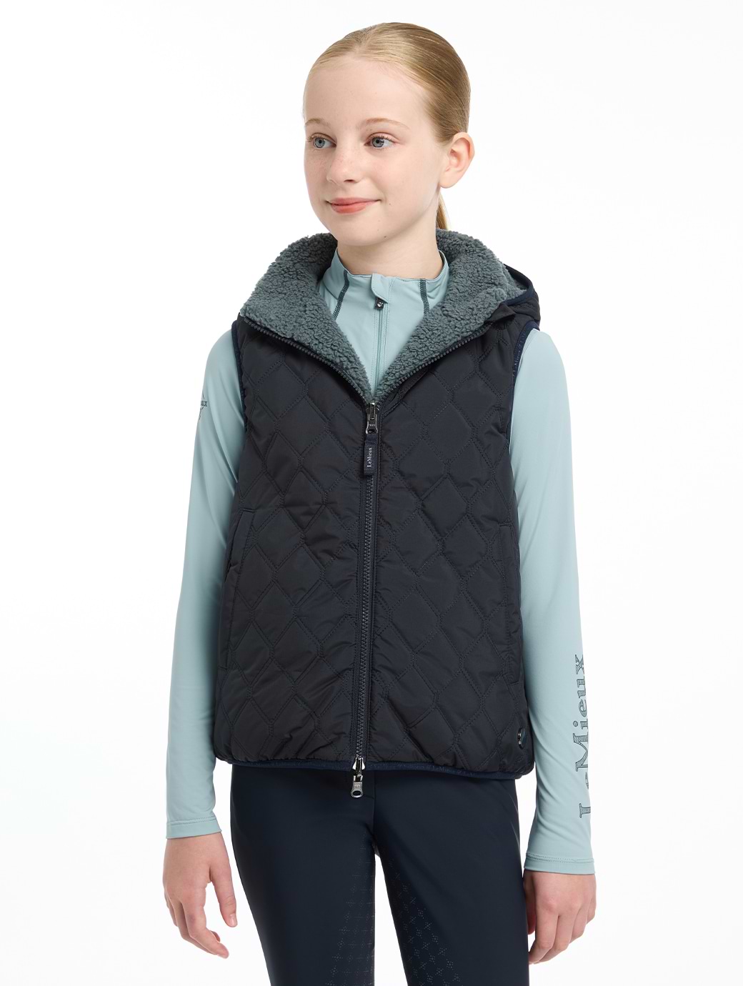 LeMieux Young Rider Eloise Reversible Winter Gilet Navy