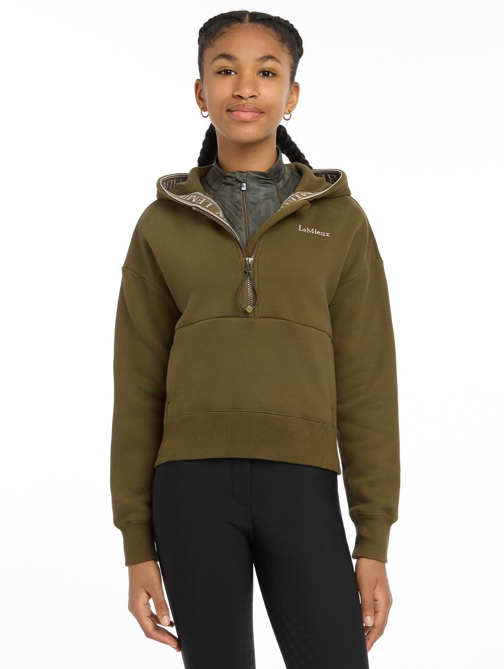 LeMieux Young Rider Hettie Half Zip Hoodie Alpine