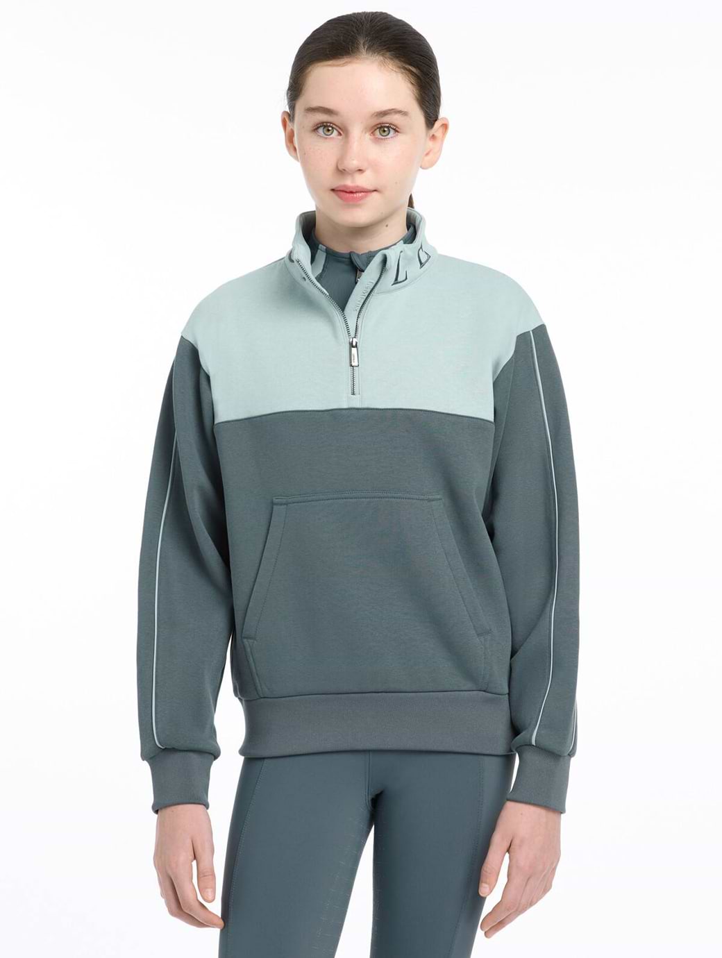 LeMieux Young Rider Kate Quarter Zip Sweat Petrol/Glacier