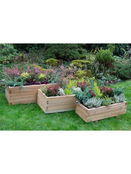 Forest Garden Durham Rectangular Planter (set of three)