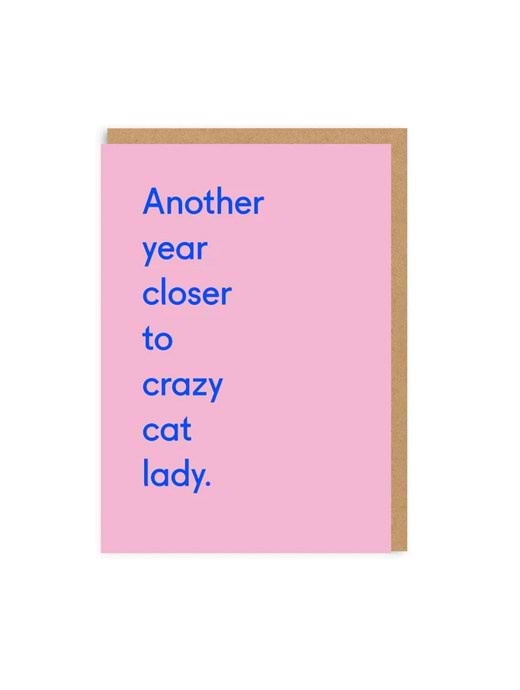 Ohh Deer Another Year Closer To Crazy Cat Lady Birthday Greeting Card
