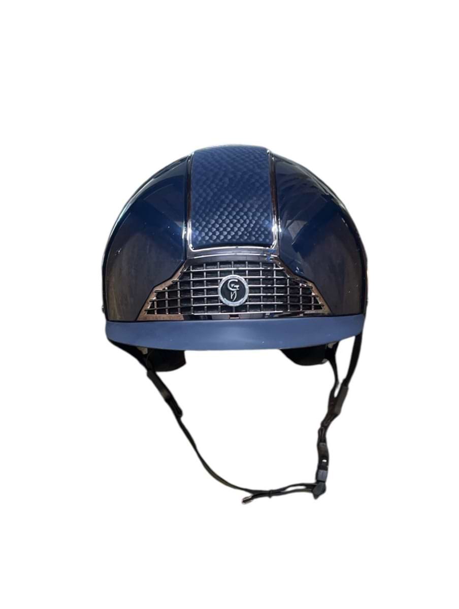Gatehouse Oxer Riding Hat Large Peak Navy/Chrome Gloss