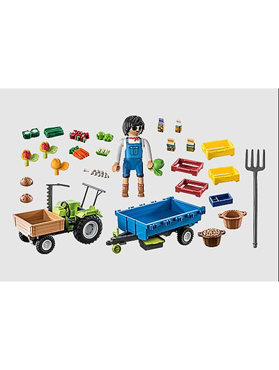 Playmobil Tractor With Trailer And Plow PLAYMOBIL Tractor With