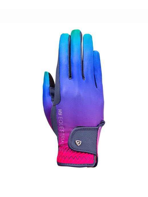 Hy Equestrian Ombre Riding Gloves - Navy Vibriant