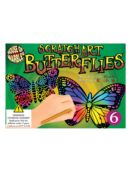 *AW23*House of Marbles Scratch Art Set Butterflies