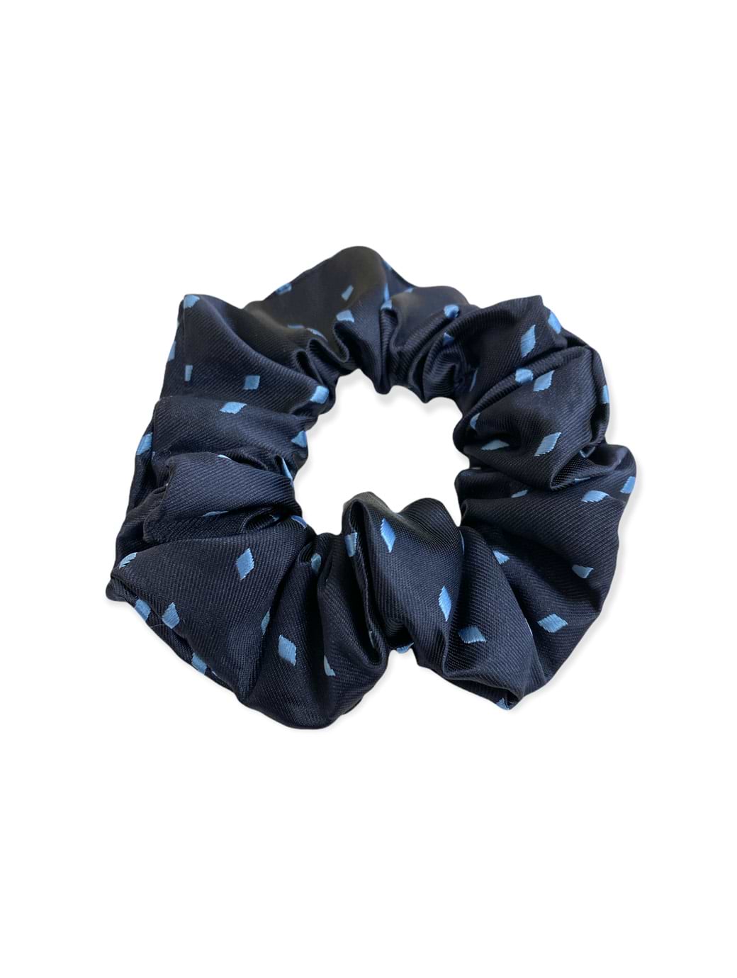 Equetech Hair Scrunchies Diamond Design Navy/Light Blue
