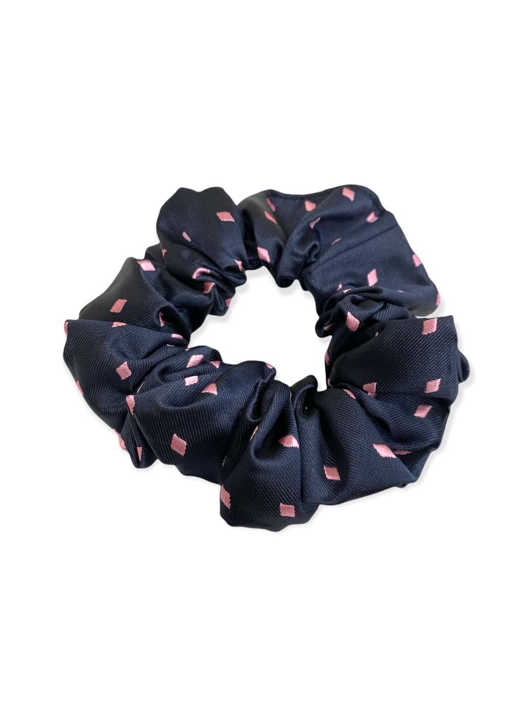 Equetech Hair Scrunchies Diamond Design Navy/Pink