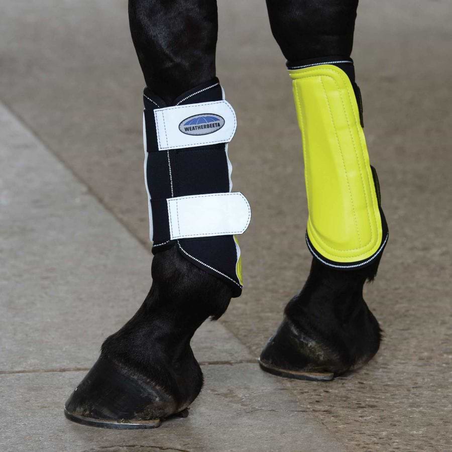Yellow brushing boots clearance