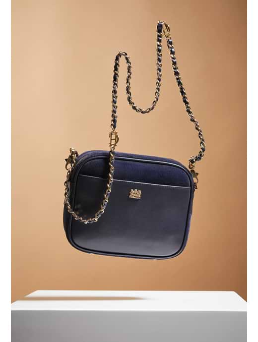 Holland Cooper Soho Camera Bag Ink Navy Suede