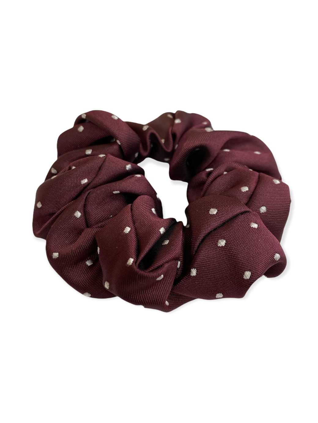 Equetech Hair Scrunchies Polka Dot Maroon/White
