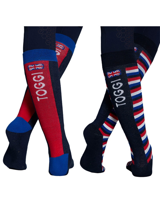 Toggi GBR St Germain Children 2-Pack Socks Red/White/Blue 10-3