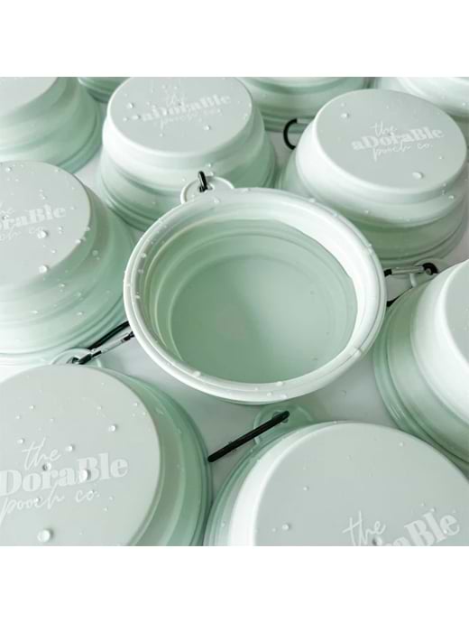 *SS24*The Adorable Pooch Company Travel Bowl Frosted Mint