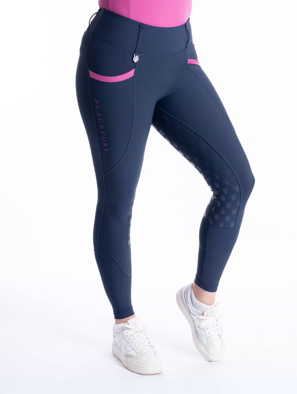Blackfort Equestrian Navy/Watermelon Pink Training Tights 3.0