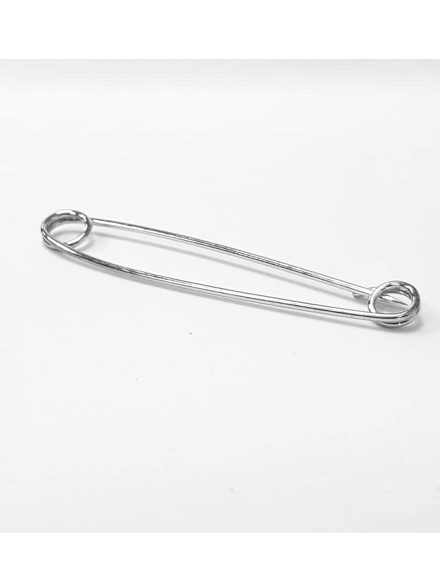 Equetech Traditional Plain Stock Pin Silver 75mm