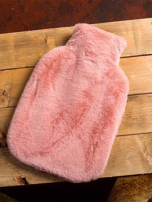 *AW23*Tweedmill Hot Water Bottle + Faux Fur Cover Blush