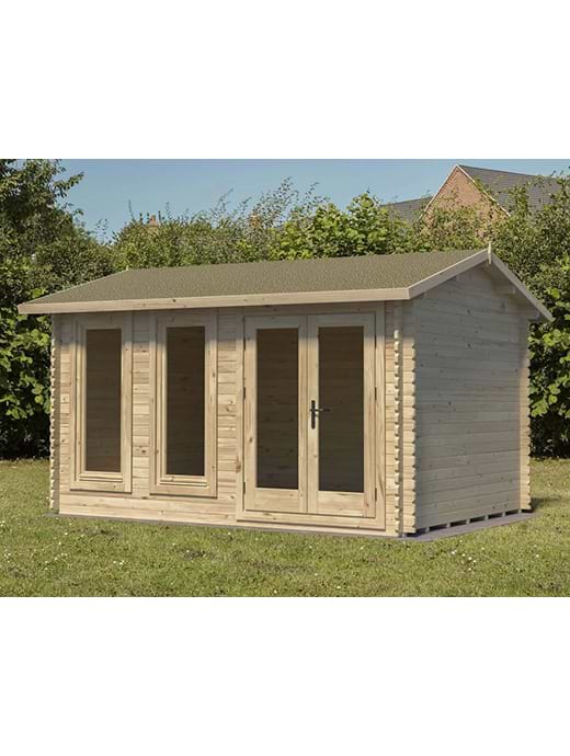 Forest Garden Chiltern 4.0m x 3.0m Log Cabin - Apex Roof  Single Glazed 24kg Felt  Without Underlay