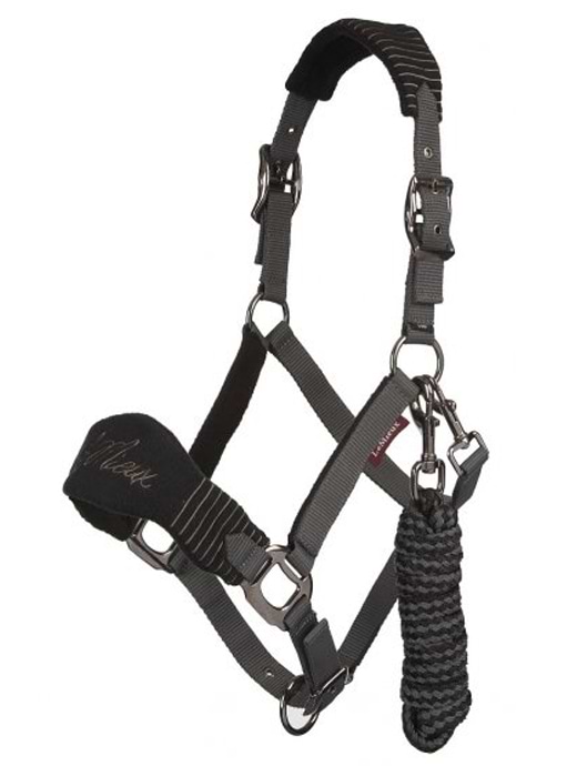 LeMieux Vogue HeadCollar & Leadrope Black and Grey