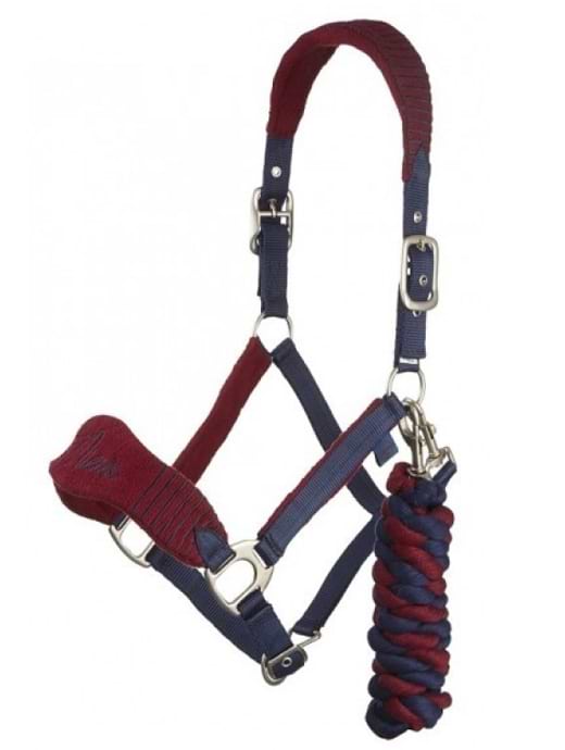 LeMieux Vogue HeadCollar & Leadrope Burgundy and Navy