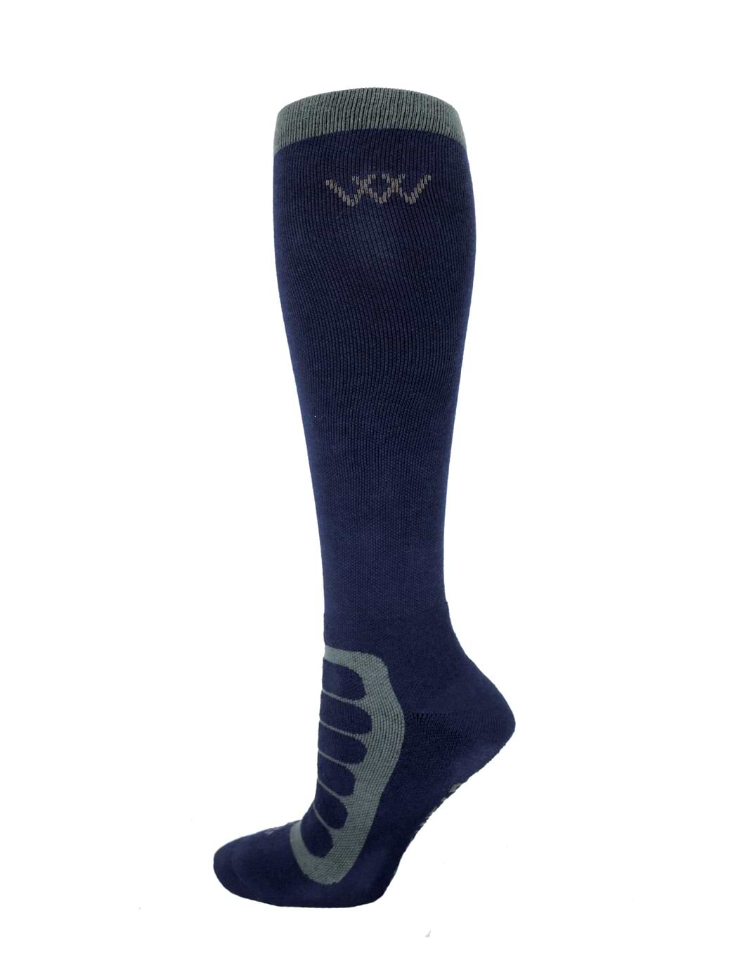 Woof Wear Long Bamboo Tech Riding Sock - Navy/Grey